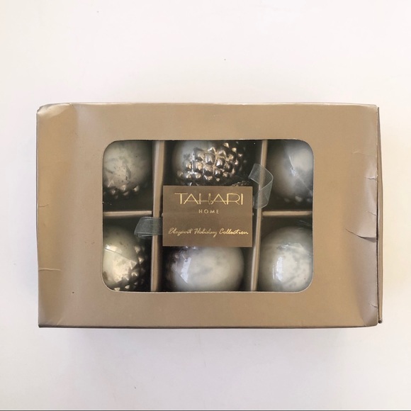 Tahari Home Accents Tahari Home Glass Christmas Ornaments Set Of 6